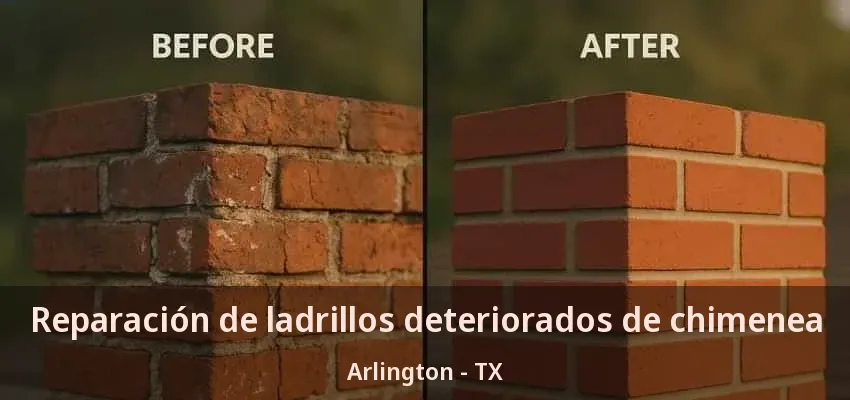 Reparación de ladrillos deteriorados de chimenea Arlington - TX