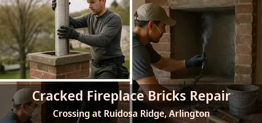 Cracked Fireplace Bricks Repair Crossing at Ruidosa Ridge, Arlington - TX